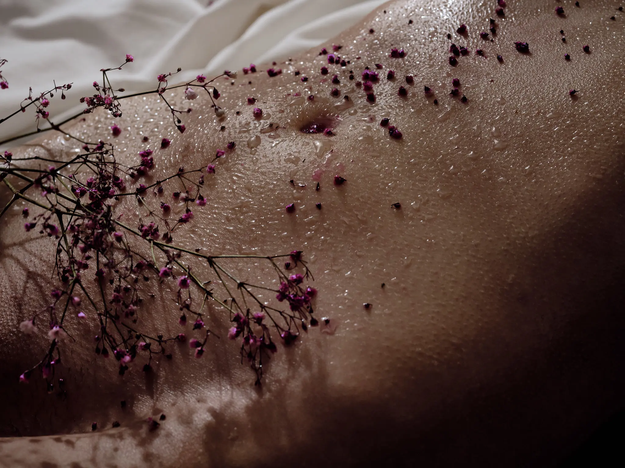 Blumen_im_Bett_29 Aktfotos Stuttgart – sinnliches Blütenshooting im Studio